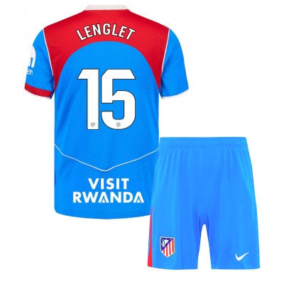 Atlético Madrid Tredjeställ 2025/26 Barn Clément Lenglet #15 Kortärmad Fotbollströja + Shorts 1 Atlético Madrid Tredjeställ 2025/26 Barn Clément Lenglet #15 Kortärmad Fotbollströja + Shorts