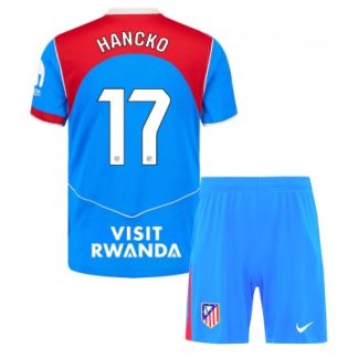 Atlético Madrid Tredjeställ 2025/26 Barn Dávid Hancko #17 Kortärmad Fotbollströja + Shorts