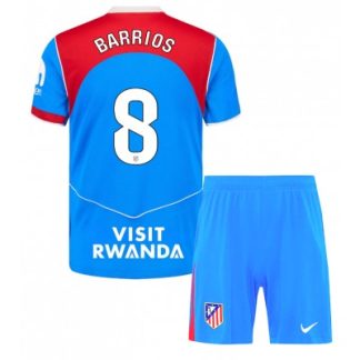 Atlético Madrid Tredjeställ 2025/26 Barn Pablo Barrios #8 Kortärmad Fotbollströja + Shorts