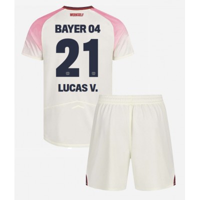 Bayer 04 Leverkusen Bortatröja 2025–26 Barn Set – Lucas Vázquez #21 Kortärmad Fotbollströja med Shorts
