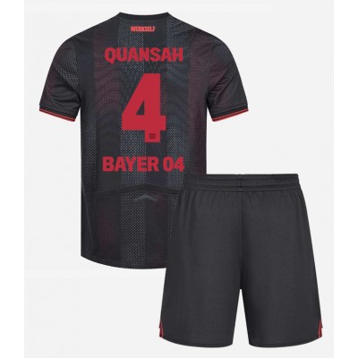 Bayer 04 Leverkusen Hemmatröja 2025–26 Barn Set – Jarell Quansah #4 Kortärmad Fotbollströja med Shorts