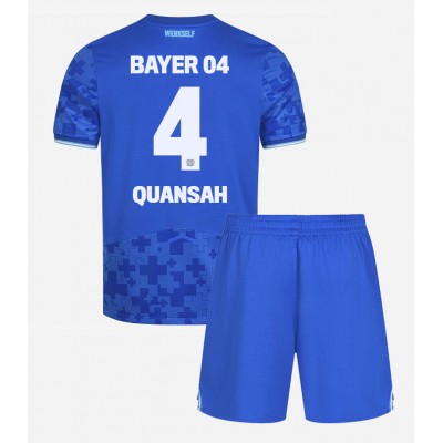 Bayer 04 Leverkusen Tredjetröja 2025–26 Barn Set – Jarell Quansah #4 Kortärmad Fotbollströja med Shorts