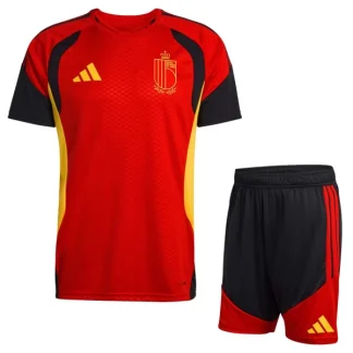 Belgien Träningströja Barn Röd Fotboll VM 2026 Kortärmad Fotbollströja + Shorts