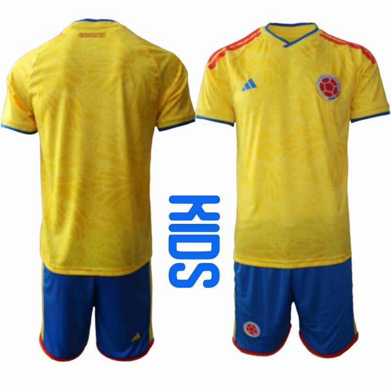 Colombia VM 2026 Hemmaställ Barn Fotbollströja Kortärmad + Shorts 1 Colombia VM 2026 Hemmaställ Barn Fotbollströja Kortärmad + Shorts