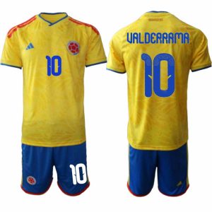 Colombia VM 2026 Hemmaställ Herr Carlos Valderrama #10 Fotbollströja Kortärmad + Shorts