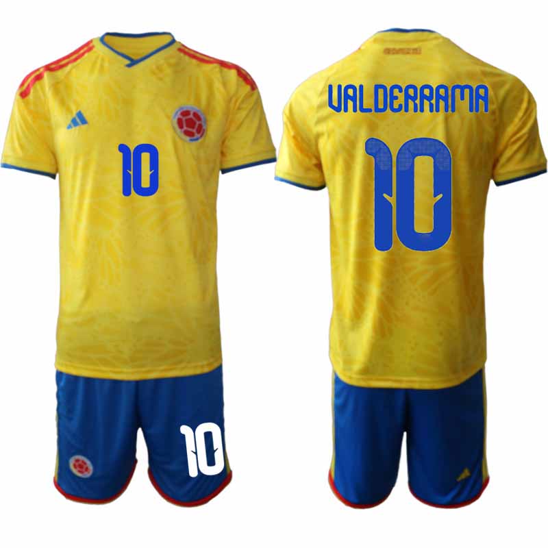Colombia VM 2026 Hemmaställ Herr Carlos Valderrama #10 Fotbollströja Kortärmad + Shorts 1 Colombia VM 2026 Hemmaställ Herr Carlos Valderrama #10 Fotbollströja Kortärmad + Shorts