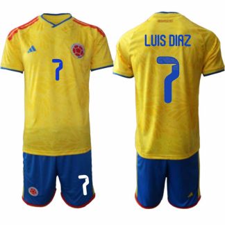 Colombia VM 2026 Hemmaställ Herr Luis Díaz #7 Fotbollströja Kortärmad + Shorts