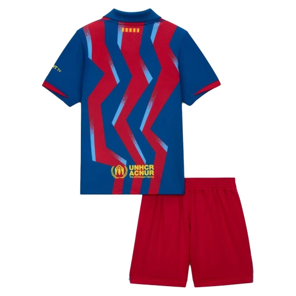 FC Barcelona Fjärdetröja 2025–26 Barn Set Kortärmad Fotbollströja med Shorts-1