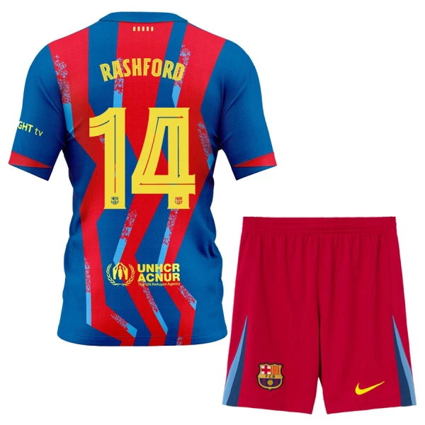 FC Barcelona Fjärdetröja 2025–26 Barn Set – Marcus Rashford #14 Kortärmad Fotbollströja med Shorts 1 FC Barcelona Fjärdetröja 2025–26 Barn Set – Marcus Rashford #14 Kortärmad Fotbollströja med Shorts