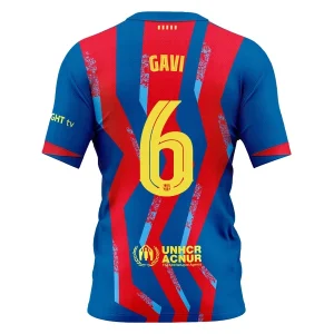 FC Barcelona Fjärdetröja 2025–26 Herr Paez Gavi #6 Kortärmad Fotbollströja