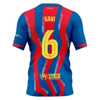 FC Barcelona Fjärdetröja 2025–26 Herr Paez Gavi #6 Kortärmad Fotbollströja