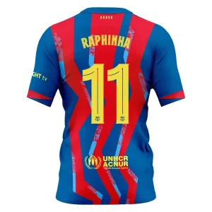 FC Barcelona Fjärdetröja 2025–26 Herr Raphinha Belloli #11 Kortärmad Fotbollströja