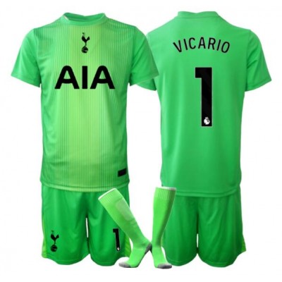 Guglielmo Vicario #1 Tottenham Hotspur Målvaktströja Hemmaställ 2025-26 Barn Grön Kortärmad + Shorts 1 Guglielmo Vicario #1 Tottenham Hotspur Målvaktströja Hemmaställ 2025-26 Barn Grön Kortärmad + Shorts