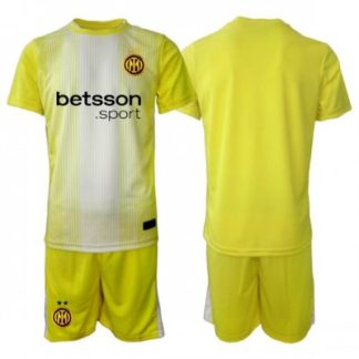 Inter Milan 2025-26 Barn Målvaktsställ Borta Gul Kortärmad + Shorts