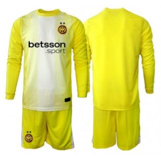 Inter Milan 2025-26 Barn Målvaktsställ Borta Gul Långärmad + Shorts
