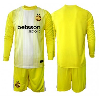 Inter Milan 2025-26 Barn Målvaktsställ Borta Gul Långärmad + Shorts 1 Inter Milan 2025-26 Barn Målvaktsställ Borta Gul Långärmad + Shorts