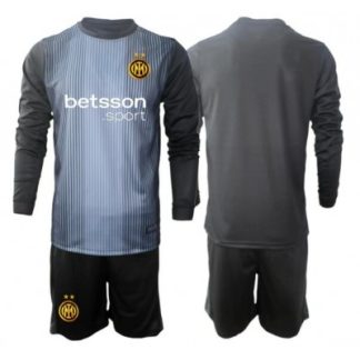 Inter Milan 2025-26 Barn Målvaktsställ Hemma Svart Långärmad + Shorts