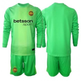 Inter Milan 2025-26 Barn Målvaktsställ Tredje Grön Långärmad + Shorts