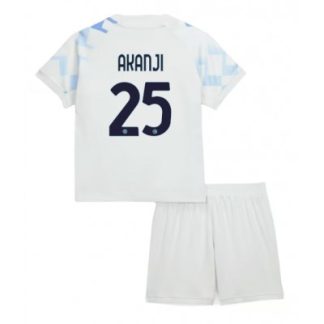 Inter Milan 2025/26 Bortatröja Barn Set – Manuel Akanji #25 Kortärmad Fotbollströja med Shorts