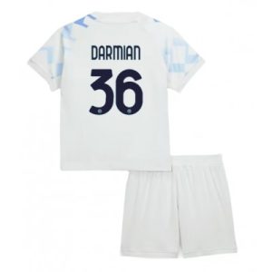 Inter Milan 2025/26 Bortatröja Barn Set – Matteo Darmian #36 Kortärmad Fotbollströja med Shorts