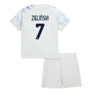 Inter Milan 2025/26 Bortatröja Barn Set – Piotr Zieliński #7 Kortärmad Fotbollströja med Shorts