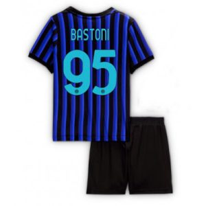 Inter Milan 2025/26 Hemmatröja Barn Set – Alessandro Bastoni #95 Kortärmad Fotbollströja med Shorts