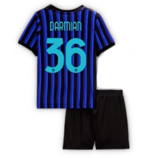 Inter Milan 2025/26 Hemmatröja Barn Set – Matteo Darmian #36 Kortärmad Fotbollströja med Shorts