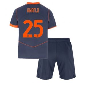Inter Milan 2025/26 Tredjetröja Barn Set – Manuel Akanji #25 Kortärmad Fotbollströja med Shorts