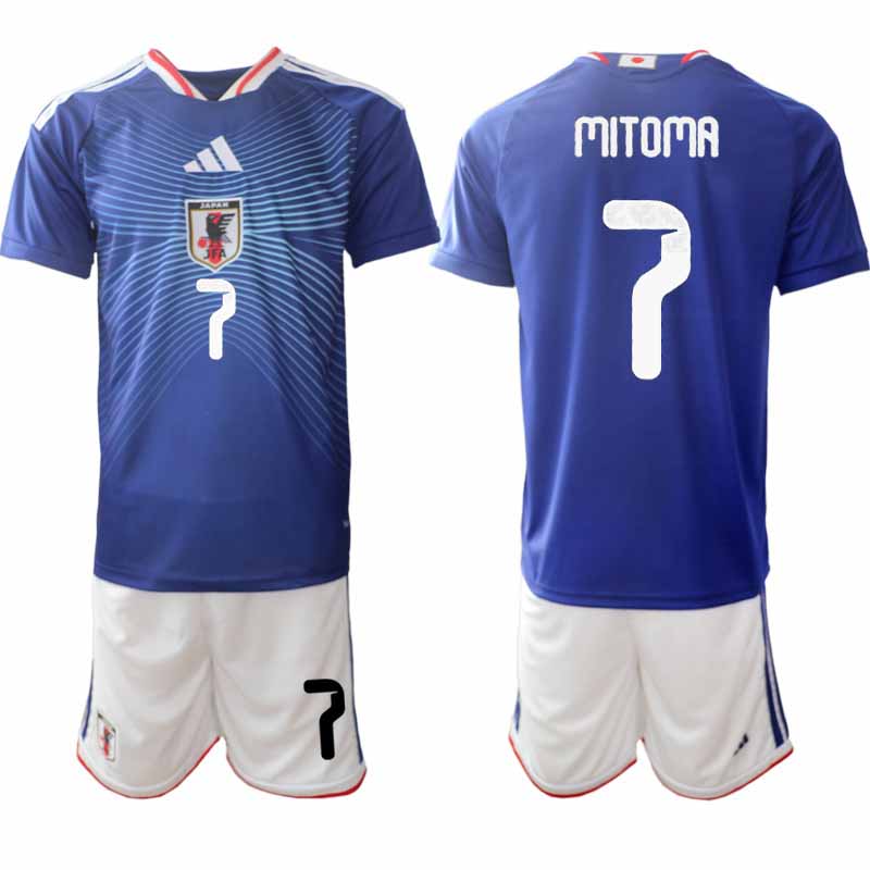 Japan VM 2026 Hemmaställ Herr Kaoru Mitoma #7 Kortärmad Fotbollströja + Shorts