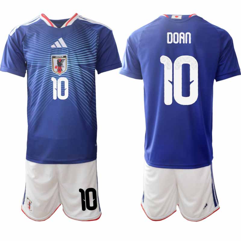 Japan VM 2026 Hemmaställ Herr Ritsu Doan #10 Kortärmad Fotbollströja + Shorts