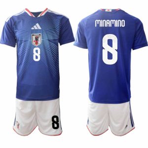 Japan VM 2026 Hemmaställ Herr Takumi Minamino #8 Kortärmad Fotbollströja + Shorts