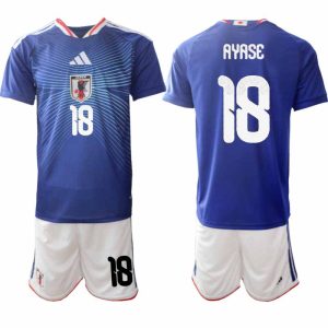 Japan VM 2026 Hemmaställ Herr Ayase Ueda #18 Kortärmad Fotbollströja + Shorts