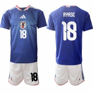 Japan VM 2026 Hemmaställ Herr Ayase Ueda #18 Kortärmad Fotbollströja + Shorts