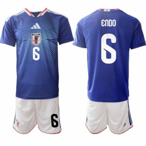 Japan VM 2026 Hemmaställ Herr Wataru Endō #6 Kortärmad Fotbollströja + Shorts