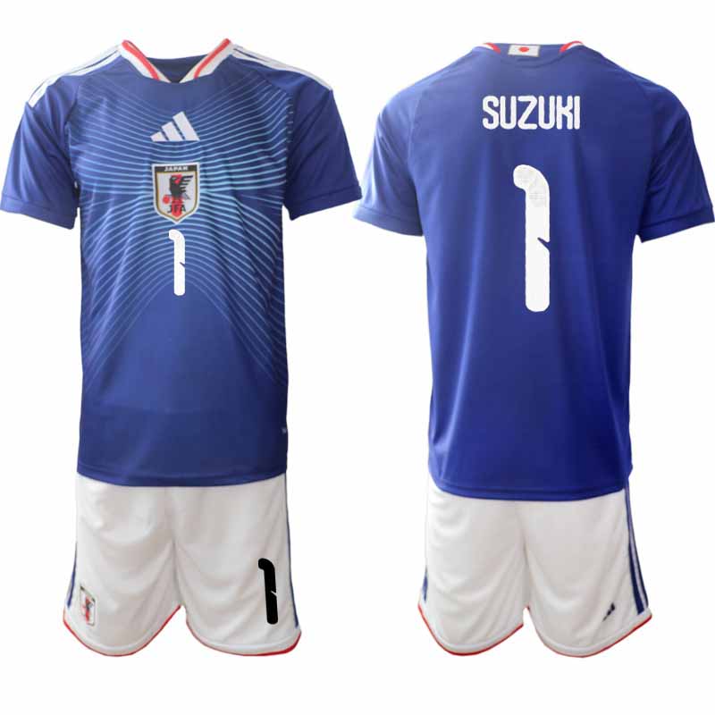 Japan VM 2026 Hemmaställ Herr Zion Suzuki #1 Kortärmad Fotbollströja + Shorts 1 Japan VM 2026 Hemmaställ Herr Zion Suzuki #1 Kortärmad Fotbollströja + Shorts