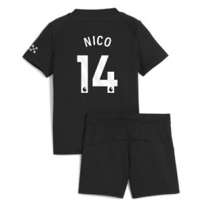 Manchester City Bortaställ 2025/26 Barn Nico González #14 Kortärmad Fotbollströja + Shorts