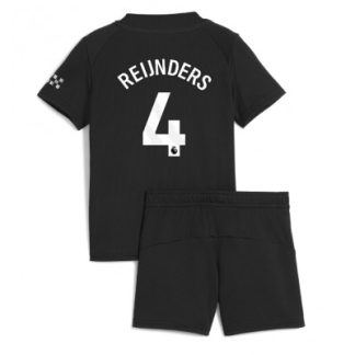 Manchester City Bortaställ 2025/26 Barn Tijjani Reijnders #4 Kortärmad Fotbollströja + Shorts