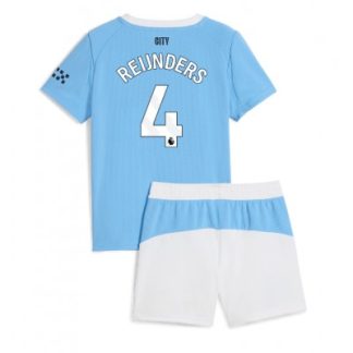 Manchester City Hemmaställ 2025/26 Barn Tijjani Reijnders #4 Kortärmad Fotbollströja + Shorts