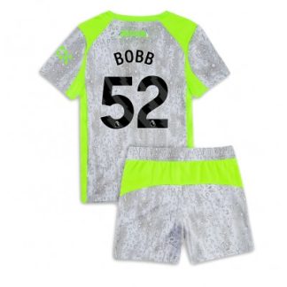 Manchester City Tredjeställ 2025/26 Barn Oscar Bobb #52 Kortärmad Fotbollströja + Shorts