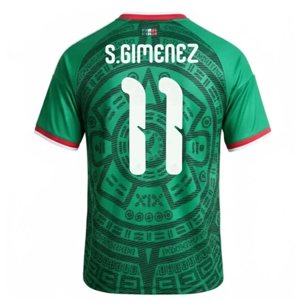 Mexiko Hemmatröja VM 2026 Herr Santiago Giménez #11 Kortärmad Fotbollströja 1 Mexiko Hemmatröja VM 2026 Herr Santiago Giménez #11 Kortärmad Fotbollströja