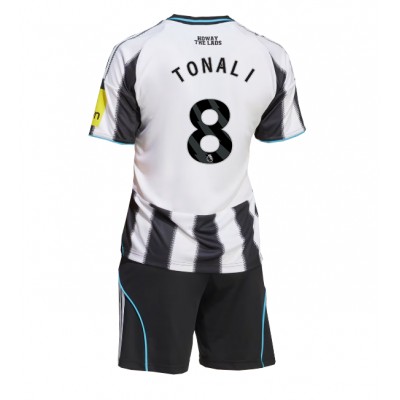 Newcastle United 2025/26 Hemmatröja Barn Set – Sandro Tonali #8 Kortärmad Fotbollströja med Shorts