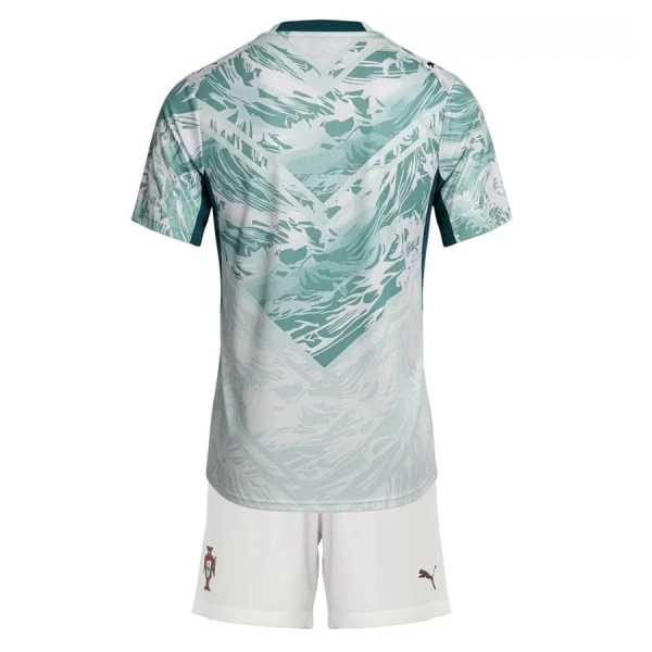 Portugal Bortatröja VM 2026 Barn Kortärmad Fotbollströja + Shorts 2 Portugal Bortaställ Barn VM 2026 Kortärmad