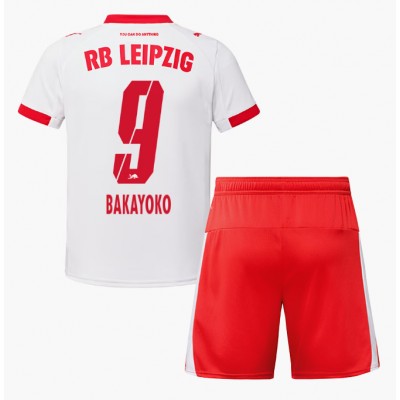 RB Leipzig 2025/26 Hemmatröja Barn Set – Johan Bakayoko #9 Kortärmad Fotbollströja med Shorts