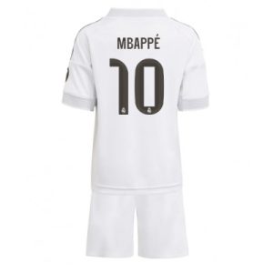 Real Madrid Hemmatröja 2025–26 Barn Set – Kylian Mbappé #10 Kortärmad Fotbollströja med Shorts