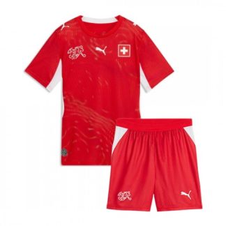 Schweiz Hemmaställ VM 2026 Barn Kortärmad Fotbollströja + Shorts