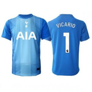 Tottenham Hotspur 2025-26 Guglielmo Vicario #1 Målvakt Bortatröja Blå Kortärmad Fotbollströja