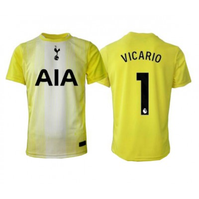 Tottenham Hotspur 2025-26 Guglielmo Vicario #1 Målvakt Tredjetröja Gul Kortärmad Fotbollströja