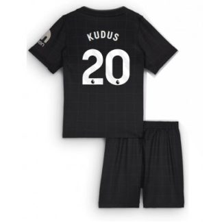 Tottenham Hotspur Bortaställ 2025/26 Barn Mohammed Kudus #20 Kortärmad Fotbollströja + Shorts