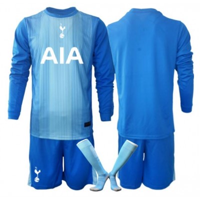 Tottenham Hotspur Målvaktströja 2025-26 Bortaställ Barn Blå Långärmad + Shorts