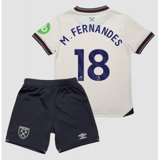West Ham United 2025/26 Bortatröja Barn Set – Mateus Fernandes #18 Kortärmad Fotbollströja med Shorts